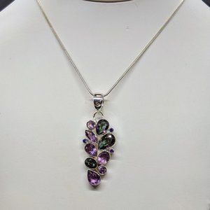 Mystic Topaz and Amethyst Pendant